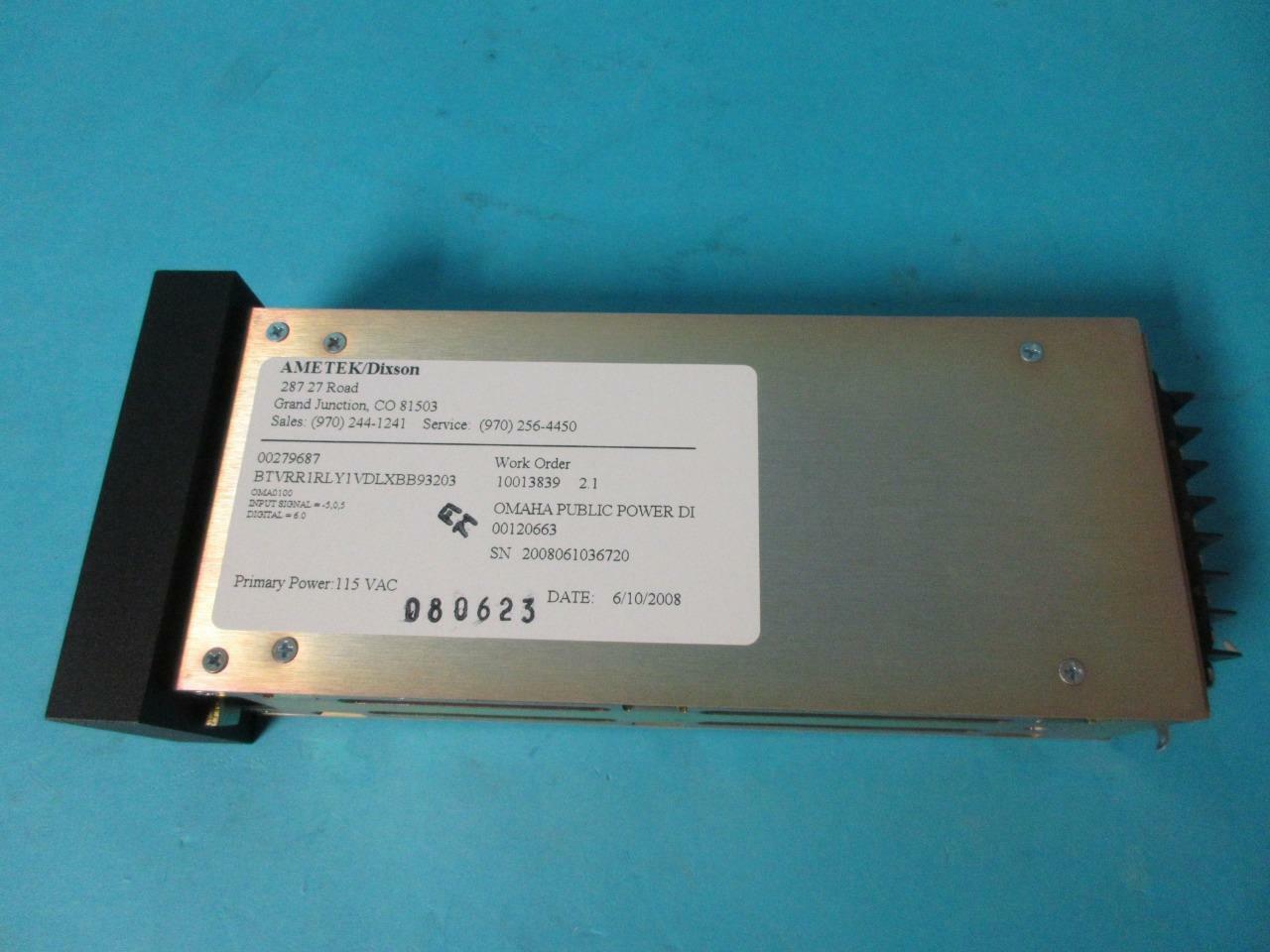 AMETEK DIXSON DISPLAY 0-6 ” INCHES WATER MODULE BTVRR1RLY1VDLXBB93203 BT033P