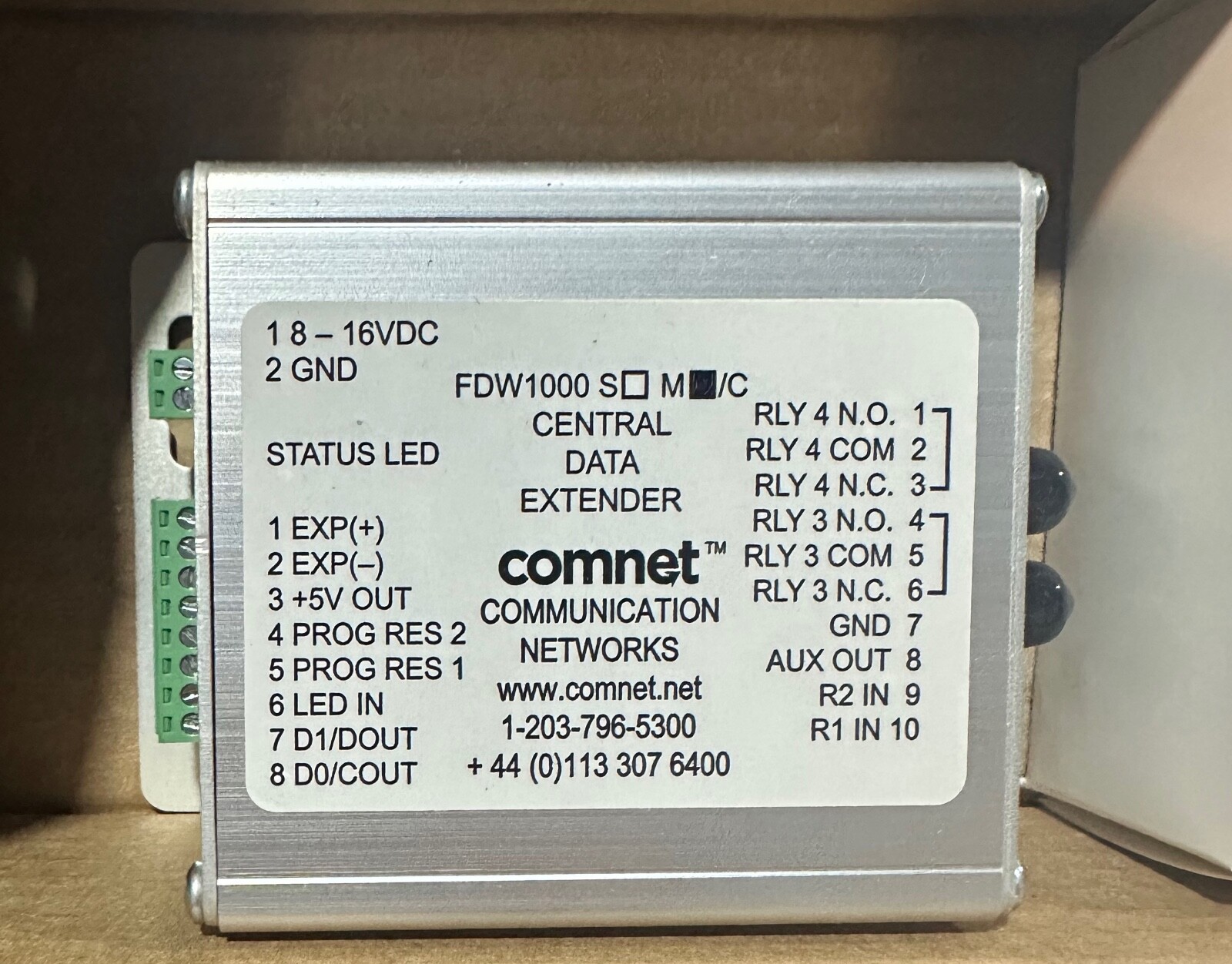 NEW Comnet FDW1000 M/C Fiber Optic Wiegand Data Link Extender Remote Unit