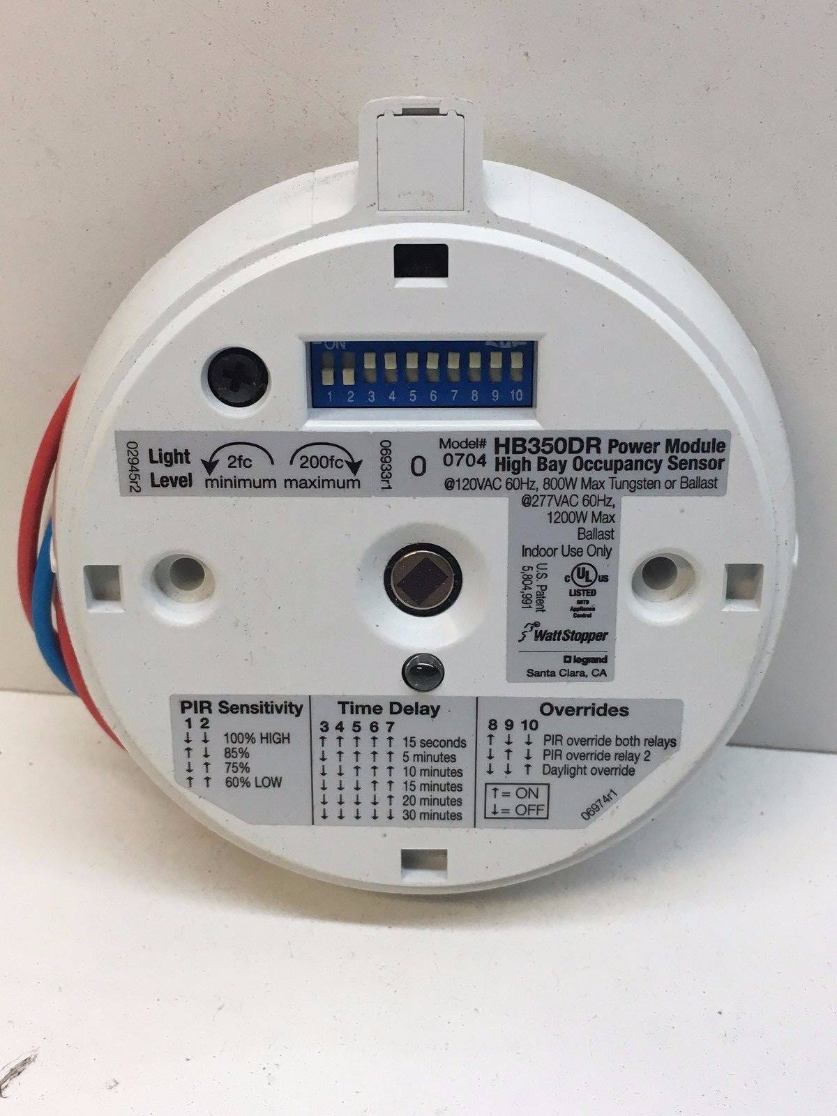 Wattstopper HB350DR High Bay Occupancy Sensor 120/277V Dual Relays, Daylighting