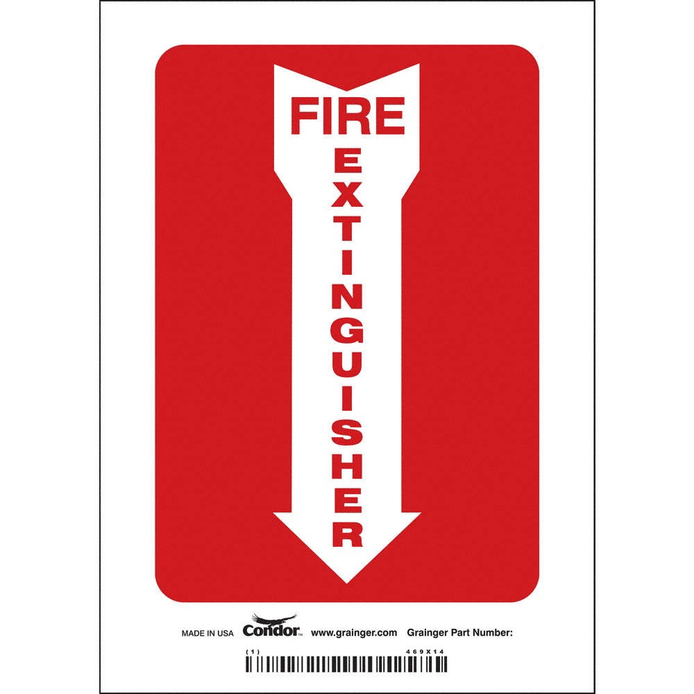 CONDOR 469X14 Safety Sign,7 in x 5 in,Vinyl 469X14