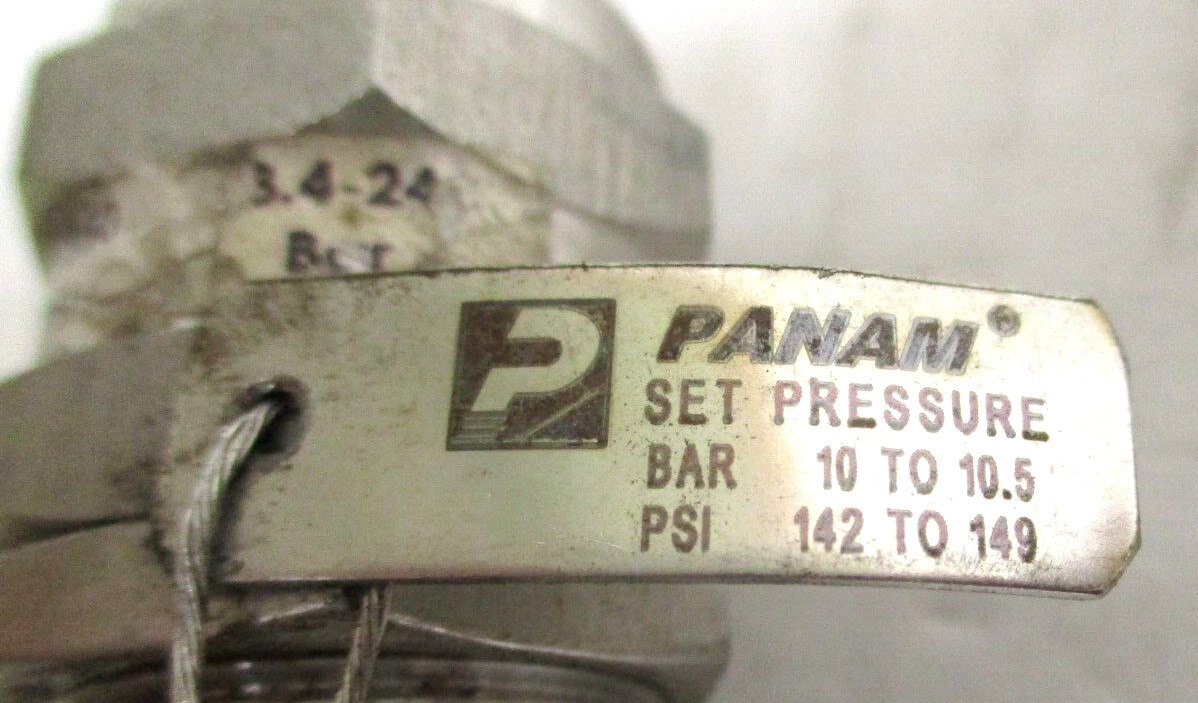PANAM , PRV-SS-08-MM , RELIEF VALVE , 1/2″ MxF NPT , SET @ 142-149 PSI
