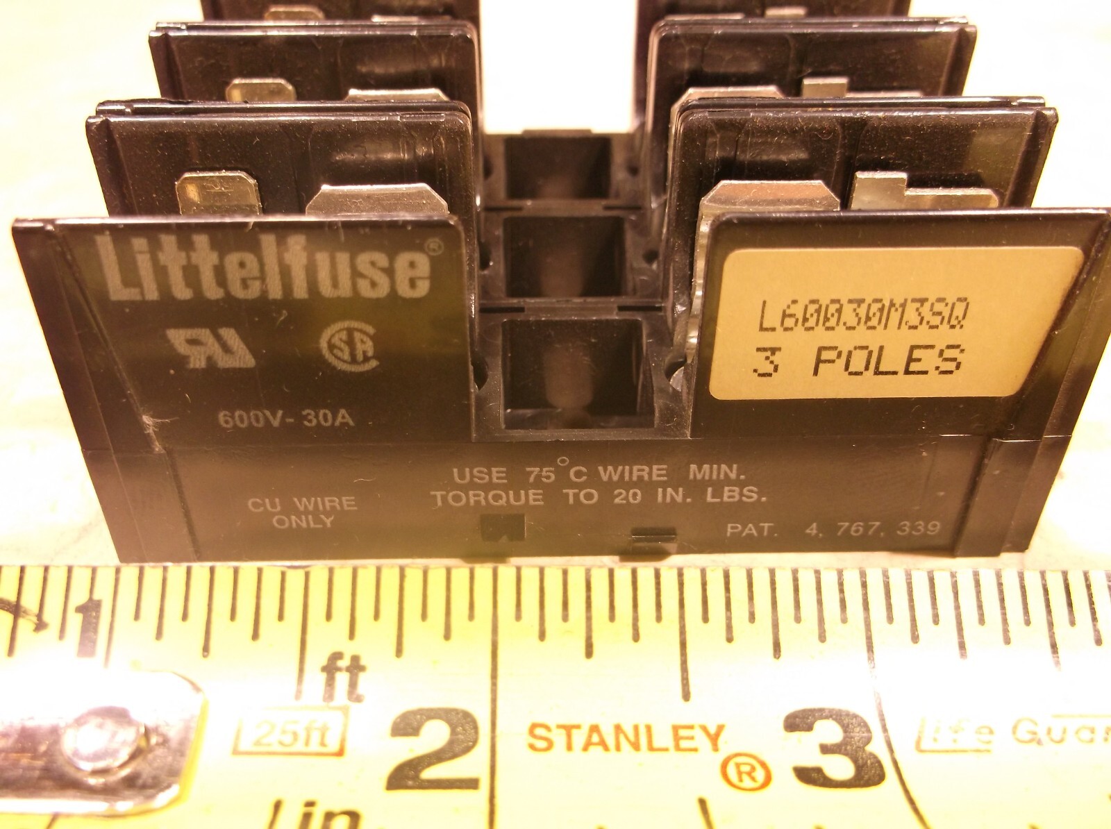 LITTELFUSE L60030M3SQ MIDGET FUSE BLOCK WITH SCREW TERMINAL, C0105