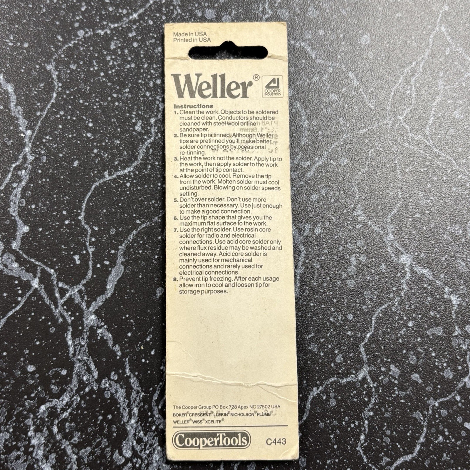 WELLER C443 1.6mm REPLACEMENT TIP SOLDER GUN MODEL MP133 AND MP126