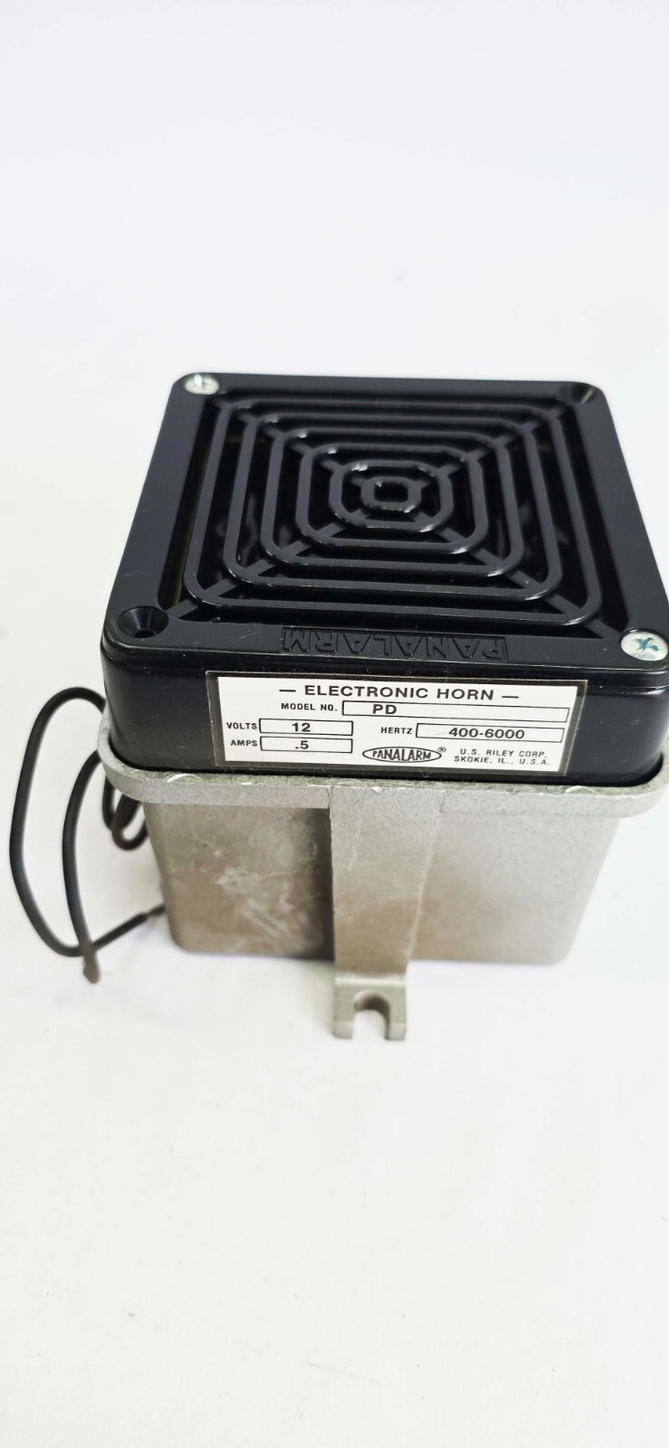 AMETEK PD-12 PANALARM ELECTRONIC HORN 12 VOLTS .5 AMPS, 400-6000 Hz