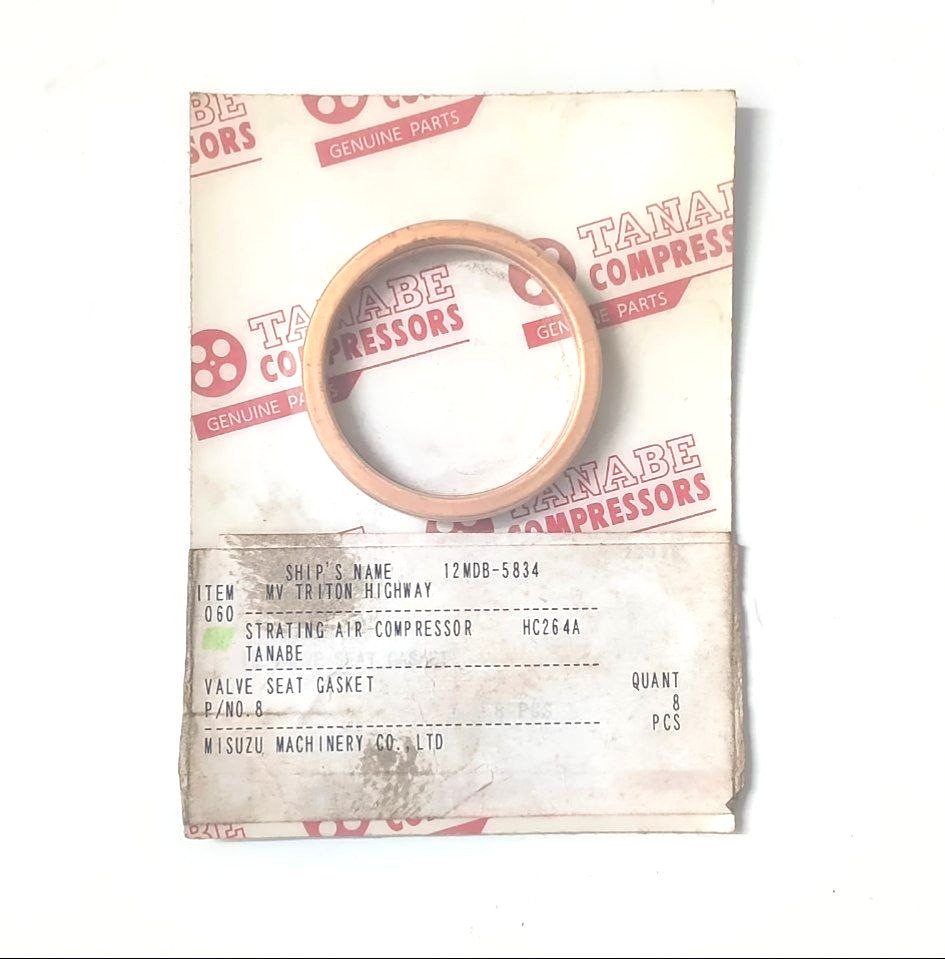 Valve Seat Gasket P/N 8 For Tanabe HC-264A Compressor Genuine Parts (PACK OF 8)