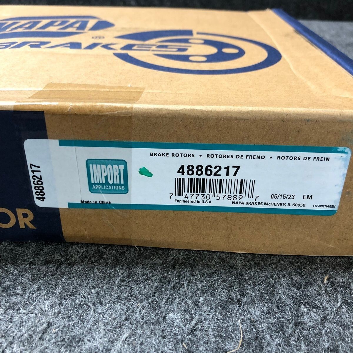 Disc Brake Rotor Front NAPA 4886217 Toyota Camry 2002 -2006