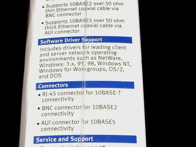 1x 3C900B-COMBO 3Com EtherLink 10 PCI Combo Network NIC