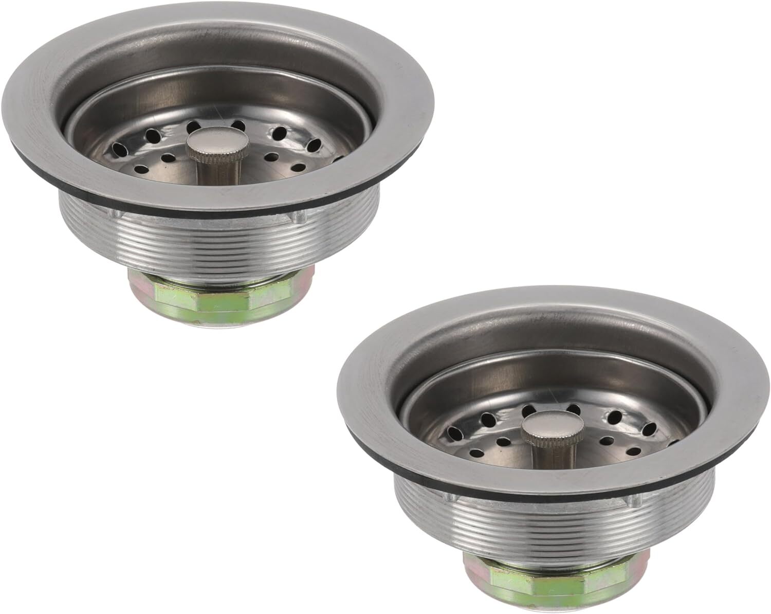 2-Pack OCS Parts Basket Drain w/ Strainer + Sink Stopper for 3.5″ Sink Openings