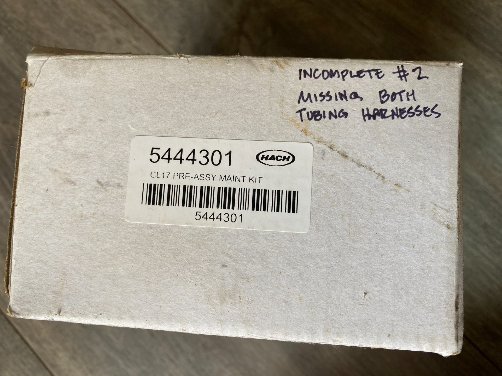 Hach CL17 Pre-Assy Maint Kit 5444301 *INCOMPLETE- MISSING Tubing Harnesses+Lids*