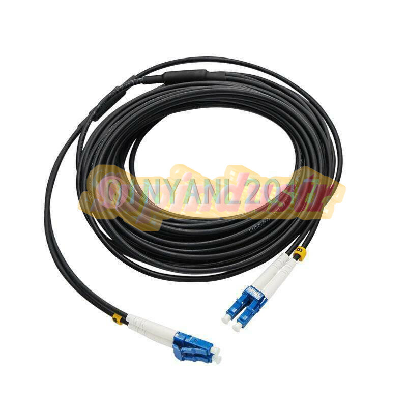 Black Armored Fiber Cable Duplex Fiber Optic Patch Cord 150M LC-LC UPC SM 9/125~