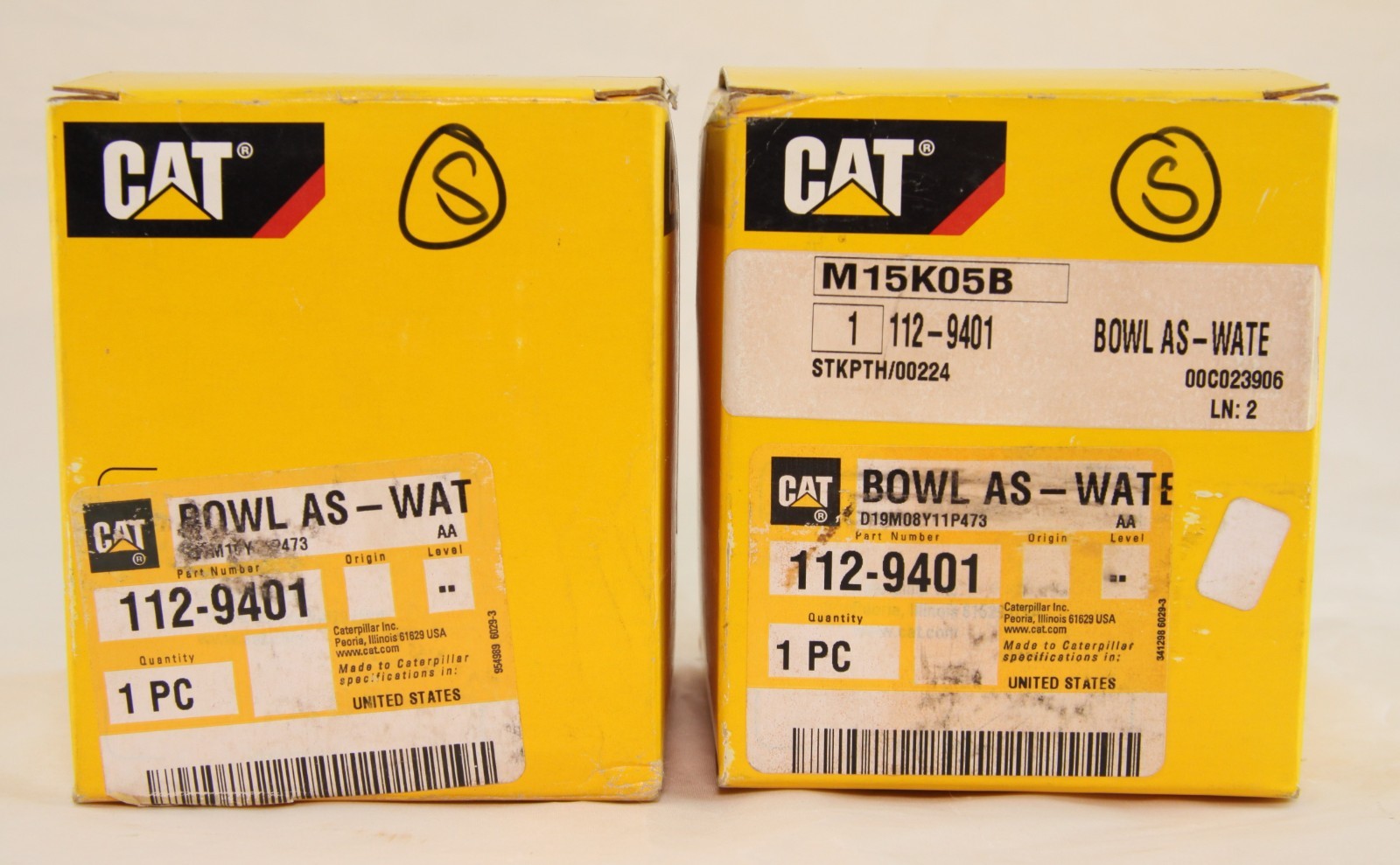 CAT 112-9401 Fuel / Water Separator , Water Collection Bowl (Pack of 2)