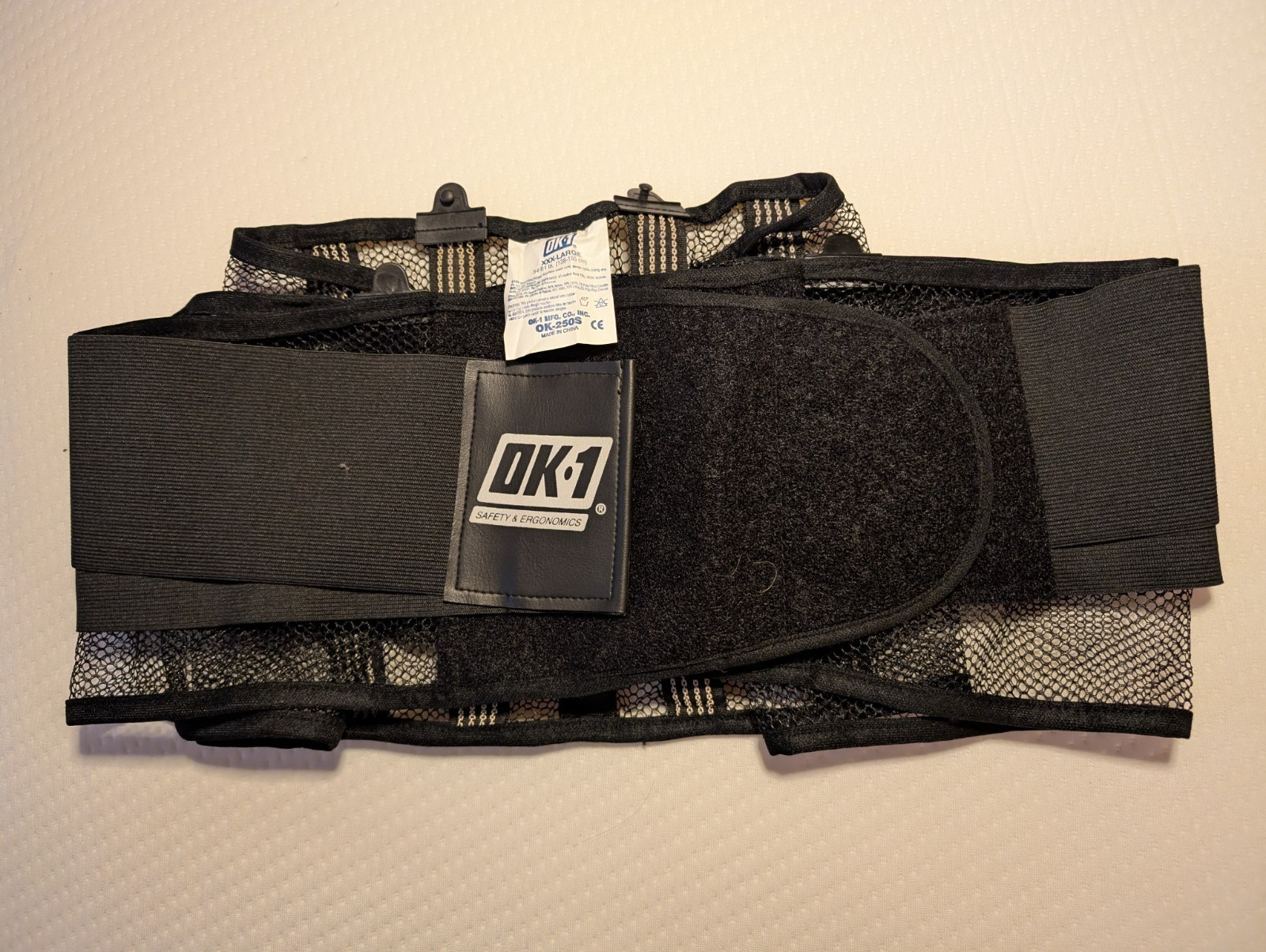 OK-1 OK-250S-S Back Support, Open Mesh, Black, XXX-Large