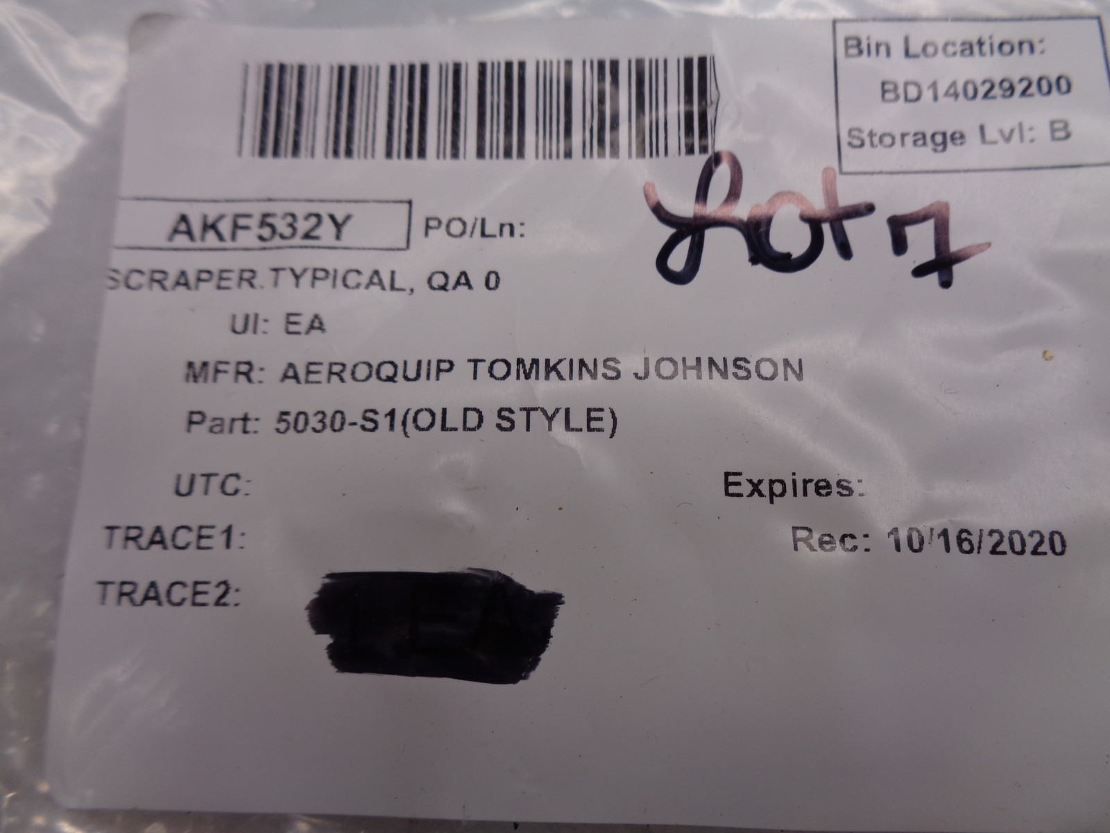 AEROQUIP TOMKINS JOHNSON 5030-S1 SCRAPER LOT OF 7 NSNP