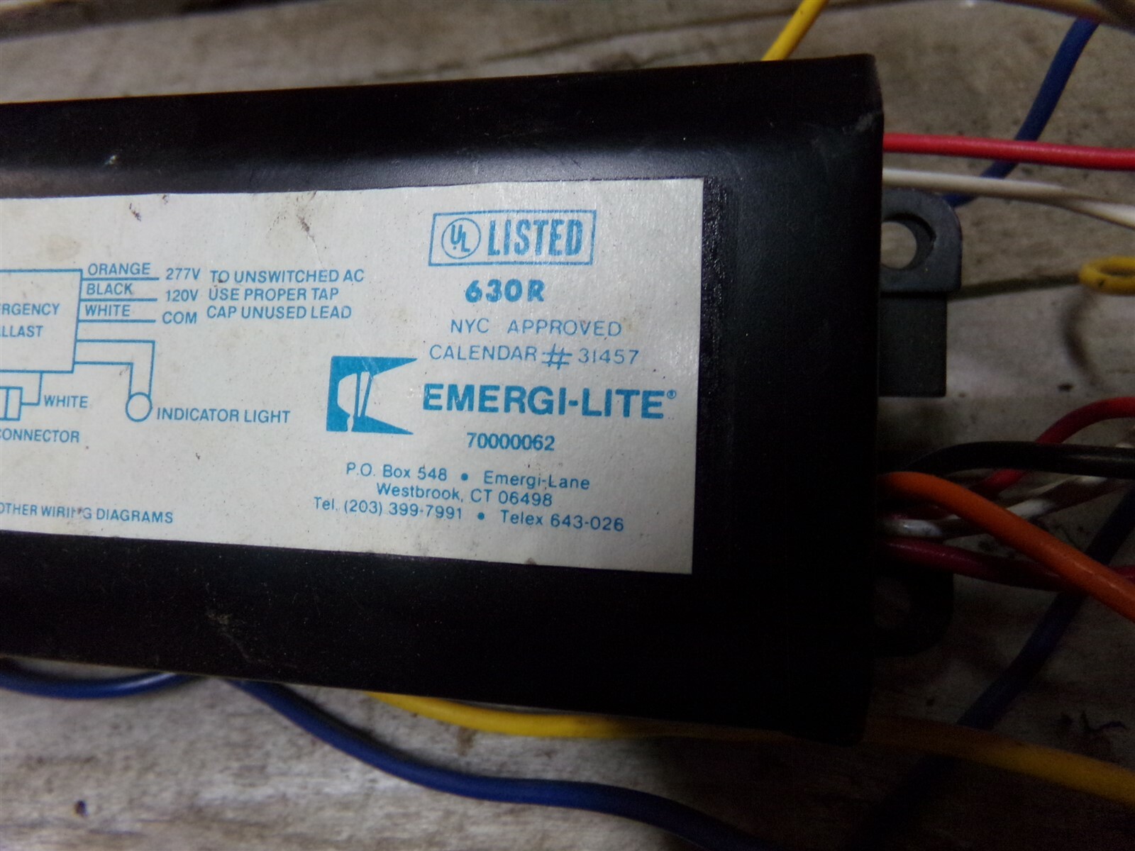 Emergi-Lite 630R 70000062 Ballast *FREE SHIPPING*