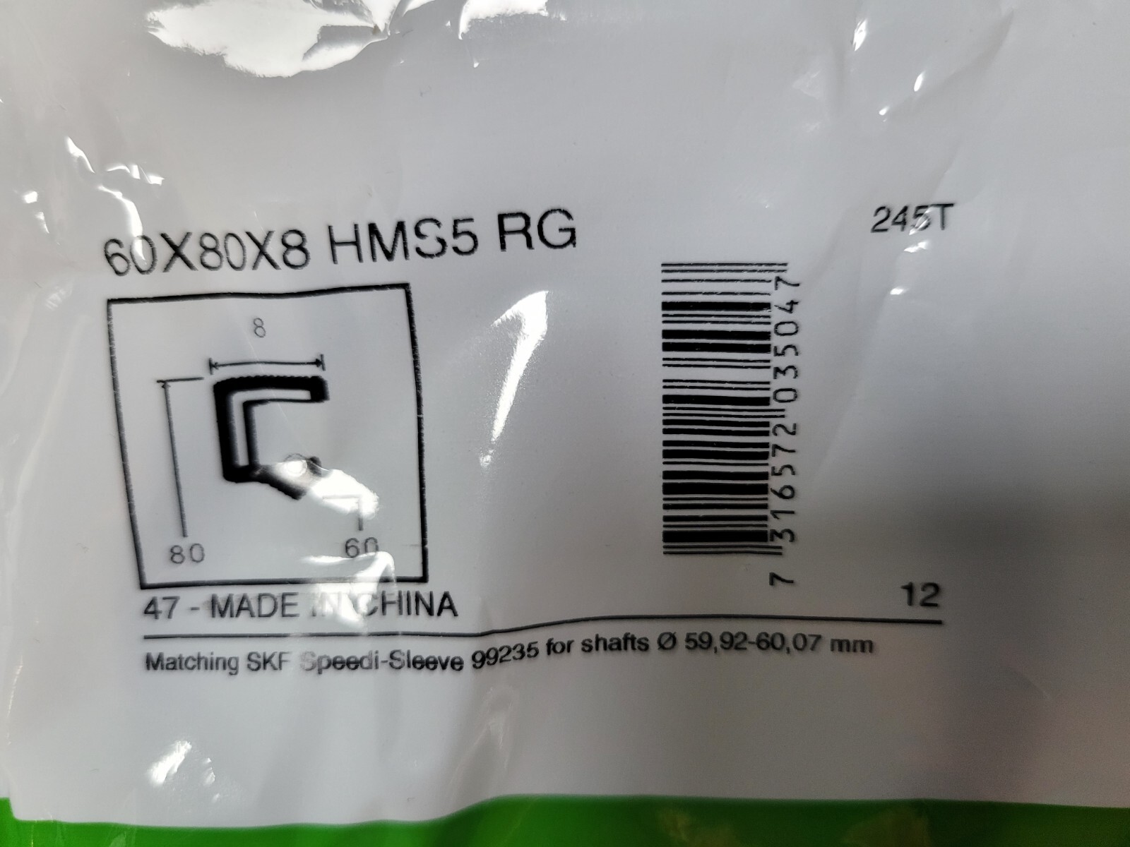 OEM SKF 60x80x8 HMS5 RG SEAL (small bore seal / hddf/hdl) sssb)