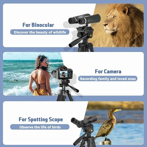 Lusweimi Binocular Tripod 72In Spotting Scope Stand W/ Phone Holder Carry Bag