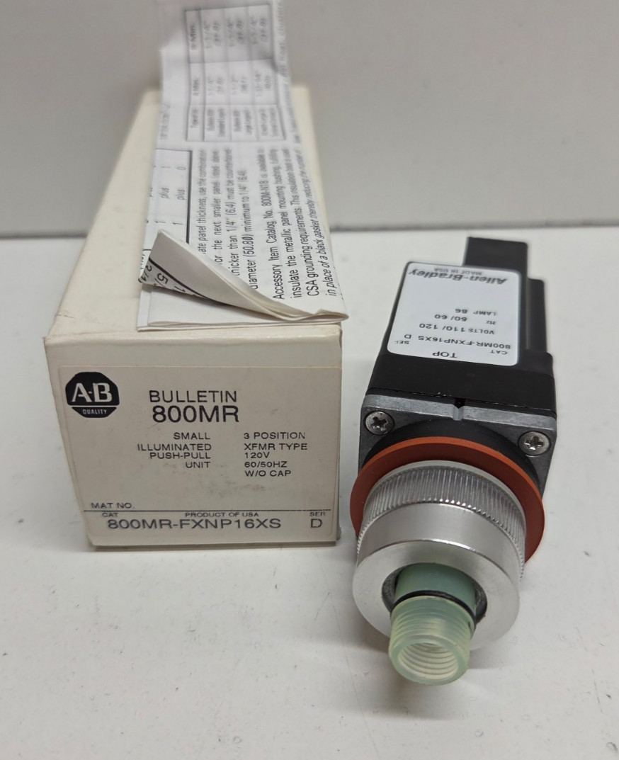 NEW IN BOX! ALLEN-BRADLEY120V 3-POS ILLUMINATED PUSH PULL UNIT 800MR-FXNP16XS