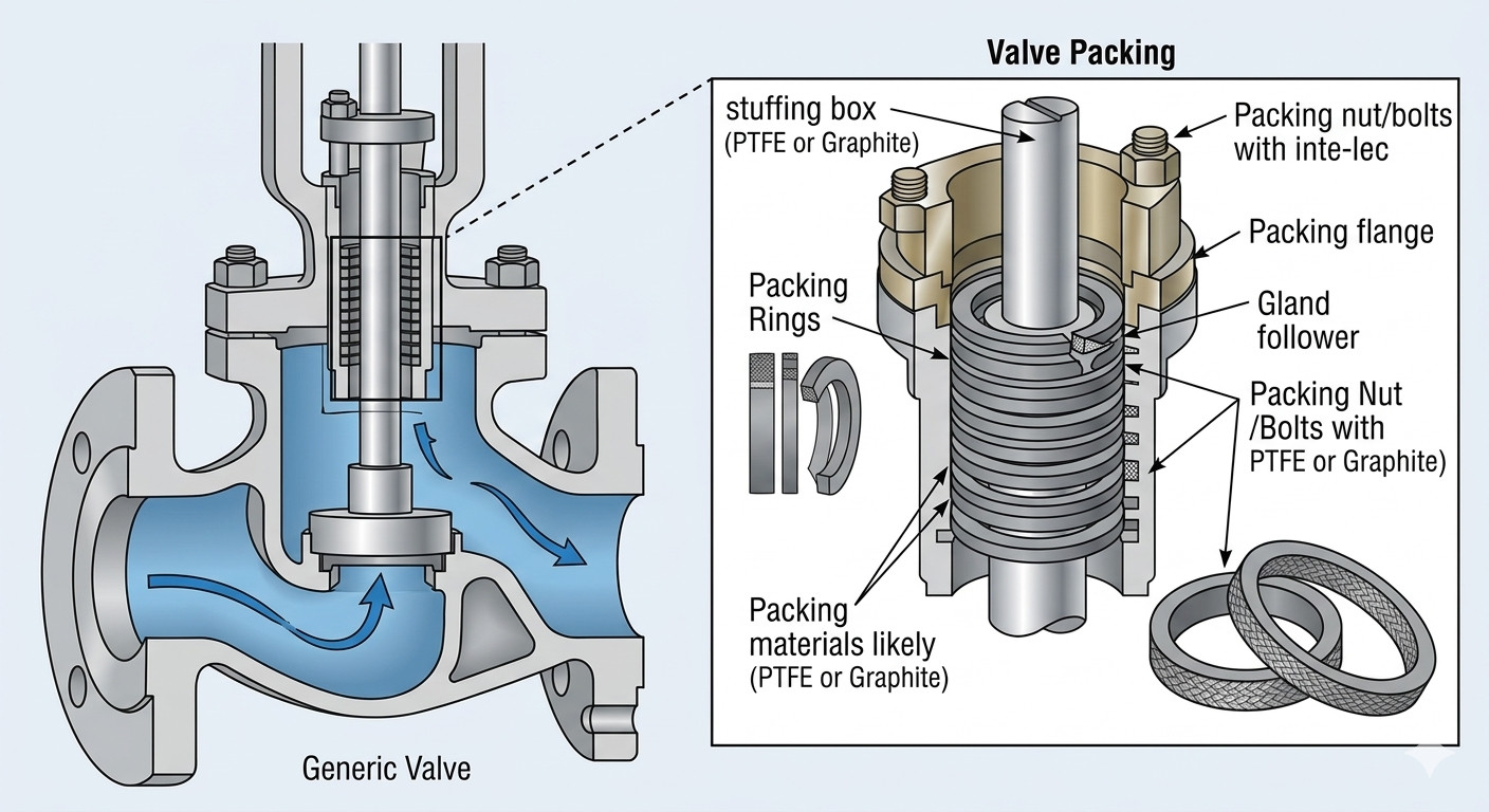 Style 344BIL Teflon Mechanical Pump & Valve Packing, 1/2″ SQUARE 10 FOOT LENGTH