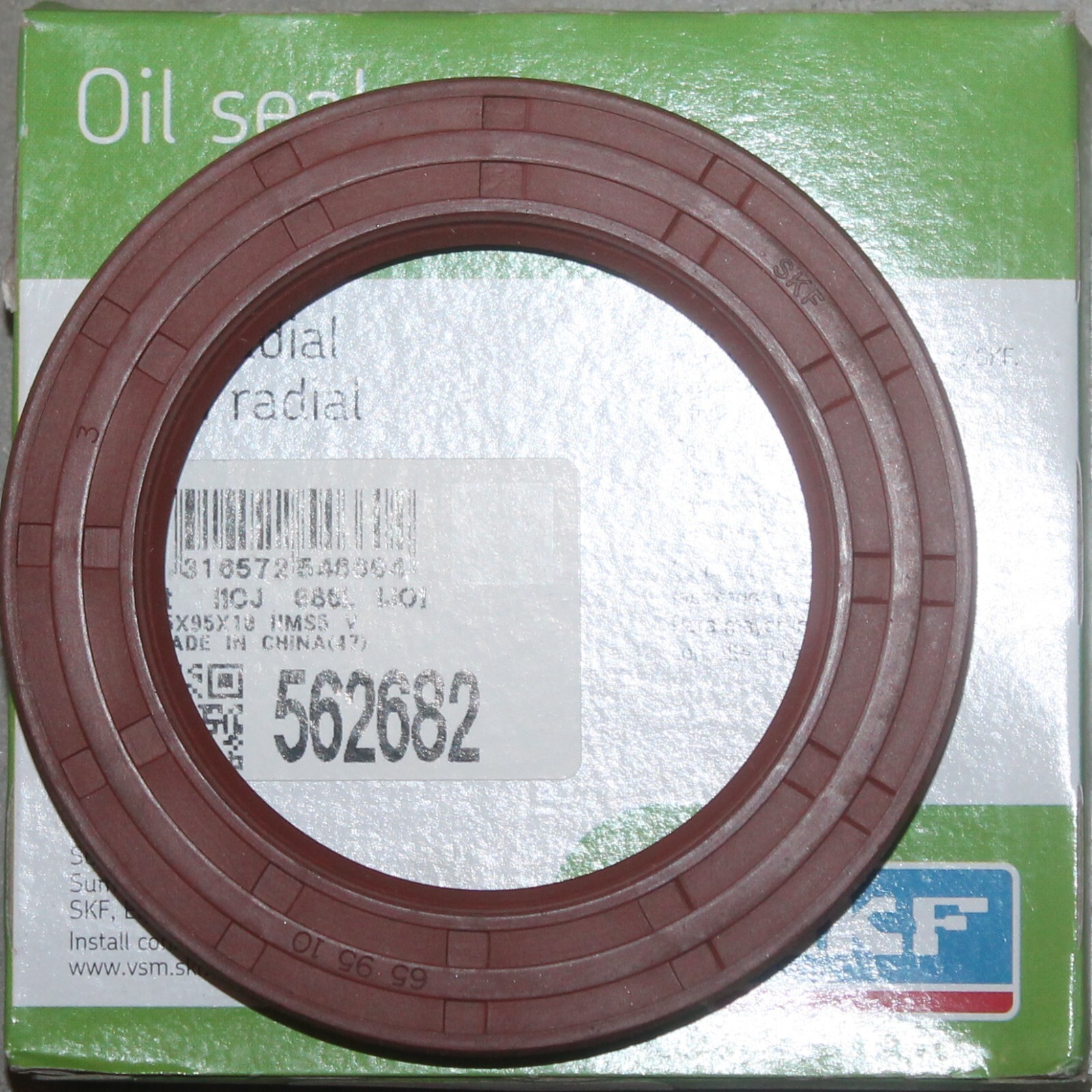 SKF 65mm 2.559 Metric Rubberized Single Lip Oil Seal 65X95X10 HMS5 V 562682