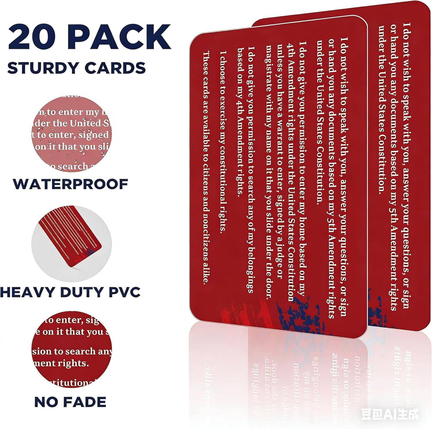 20-Pack Immigration Rights Red Cards – Bilingual Legal Reminder Cards