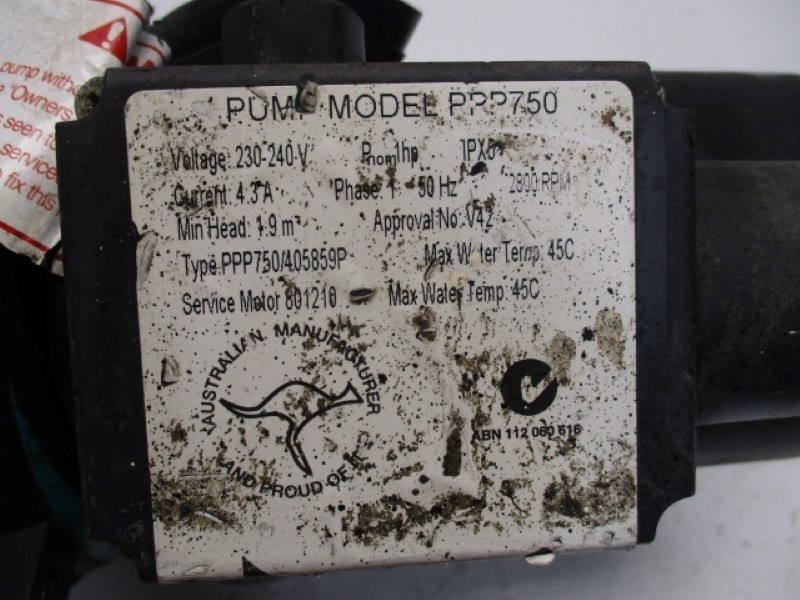 ONGA PPP750 PUMP 230-240V 1HP 4.3A UNMP