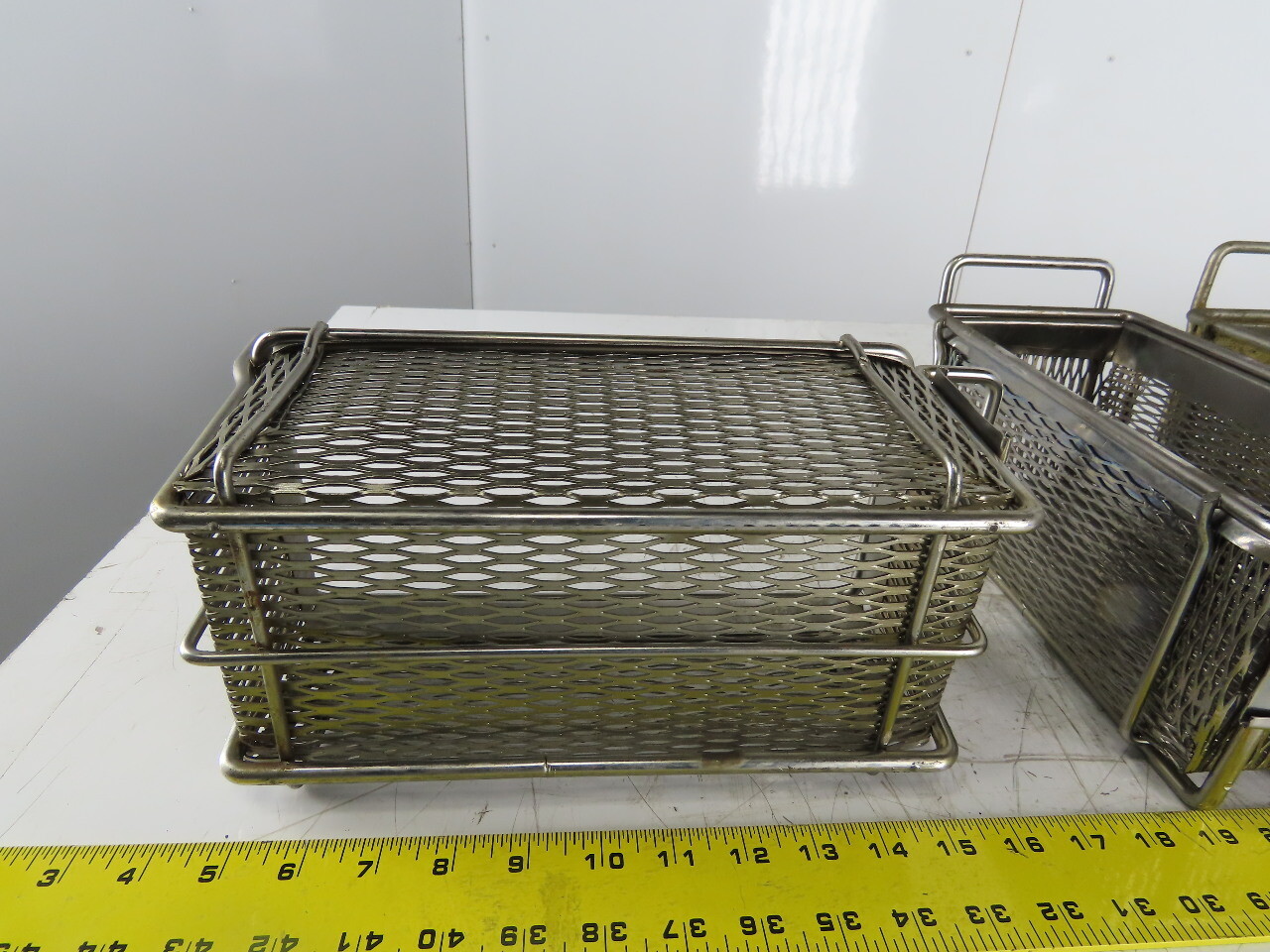 Rectangular Wire Expanded Metal Parts Washer Dip Basket 5″x10-1/2″x4-1/4″Lot of4