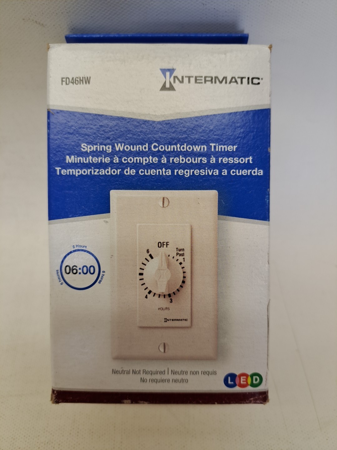 INTERMATIC FD46HW in-wall spring-wound countdown timer NEW
