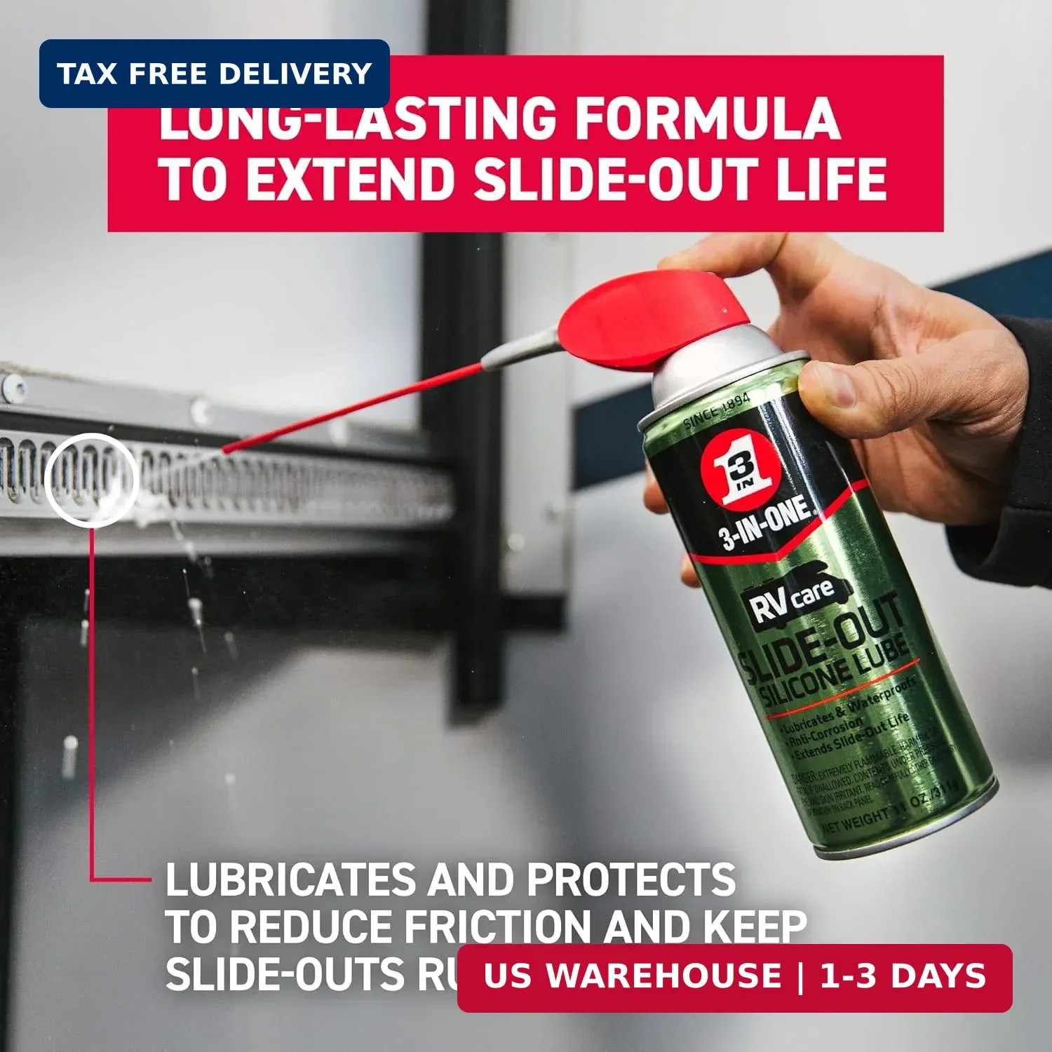 3-IN-ONE RV Care Trio Pack Includes Slide Out Lube 11 oz, Window & Track Lube
