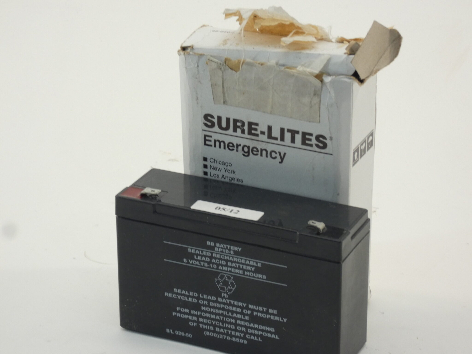 Cooper Lighting Sure-Lites 02650SP Emergency Battery 6V 10Ah – NEW Surplus!