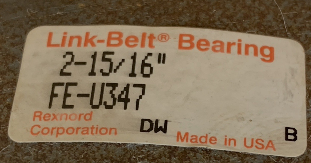 LINK BELT FE-U347 FLANGE BLOCK BALL ROLLER BEARING 2-15/16″ BORE **NEW**