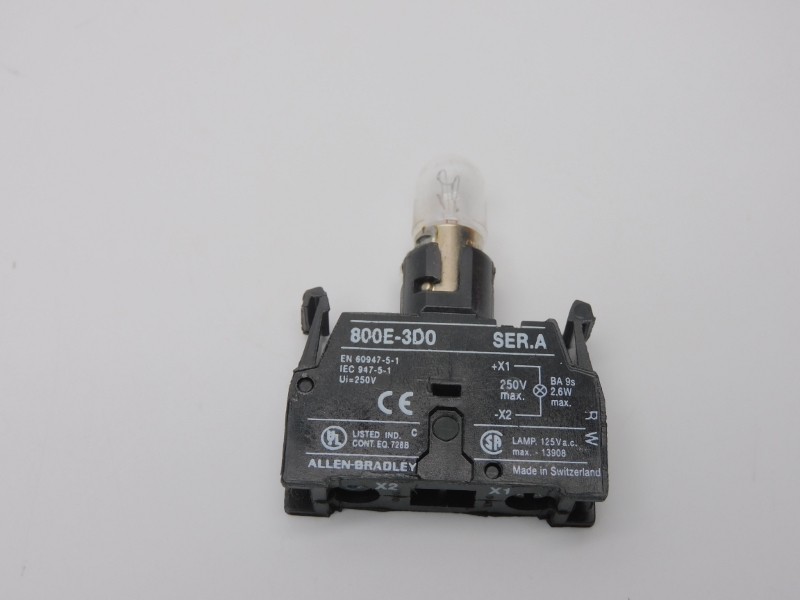 ALLEN BRADLEY 800E-3D0 SER. A 250V (W/BULB) NSNP