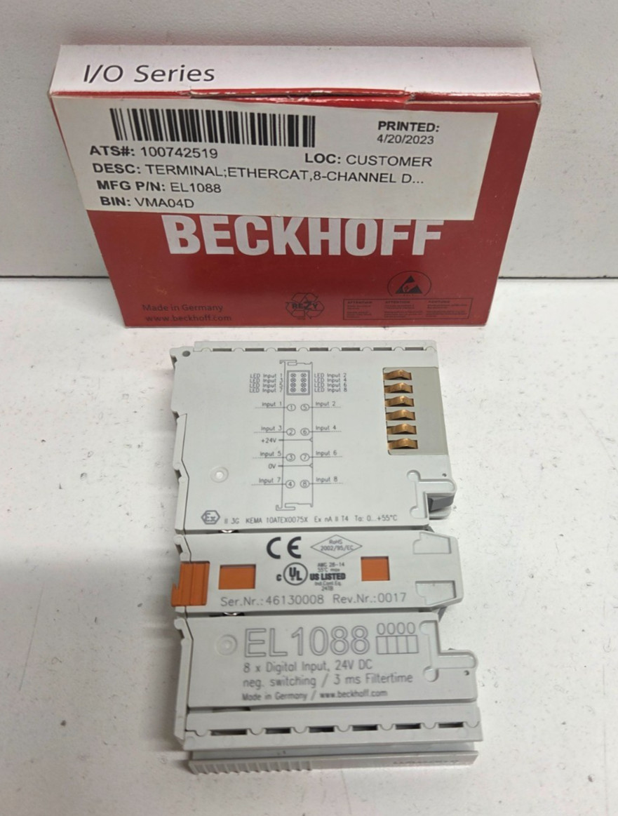 NEW IN BOX! BECKHOFF 24V 8-CHANN INPUT ETHERCAT TERMINAL EL1088