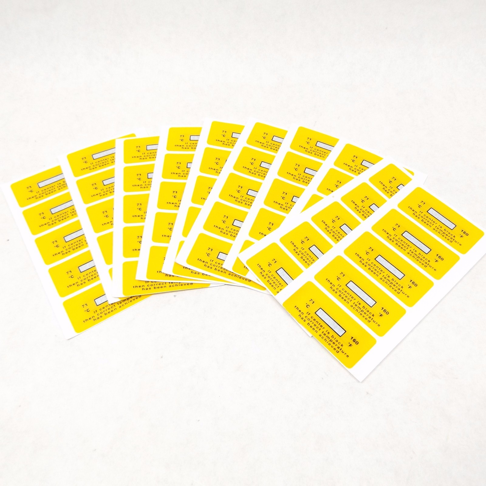 50 PACK THERMOSTRIP 10-160 12002H 1-TEMP TEMPERATURE INDICATOR 160 F / 71 C