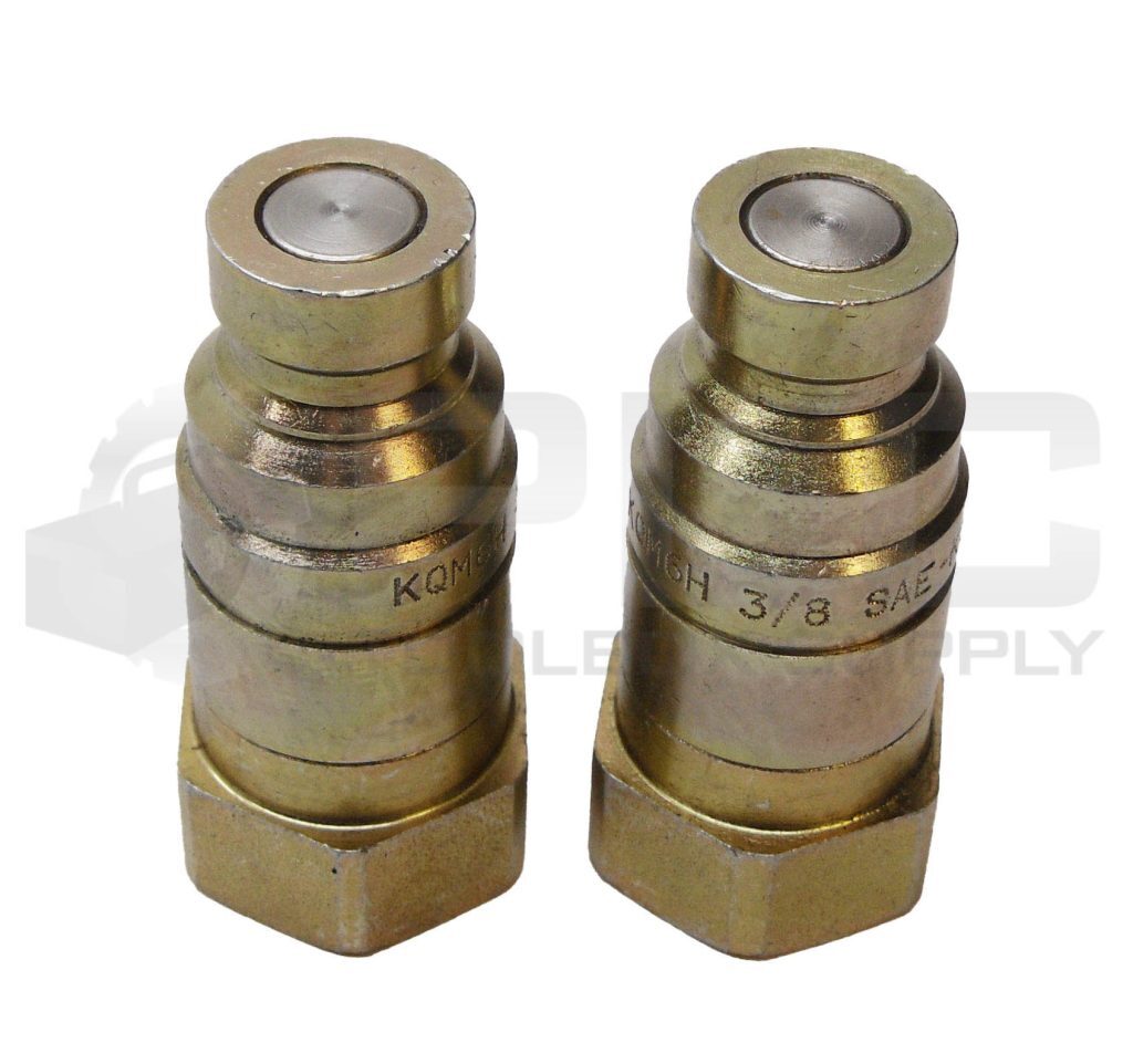 LOT OF 2 NEW KQM6H FLAT FACE COUPLER 3/8″ SAE-K04