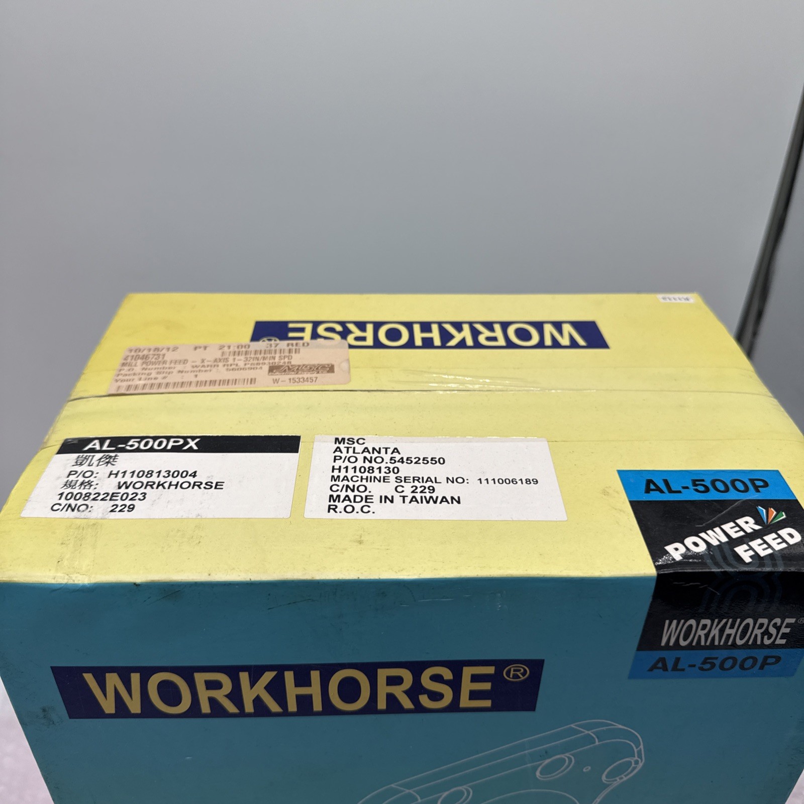 WORKHORSE AL-500PX Mill Power Feed 110VAC Brand New!