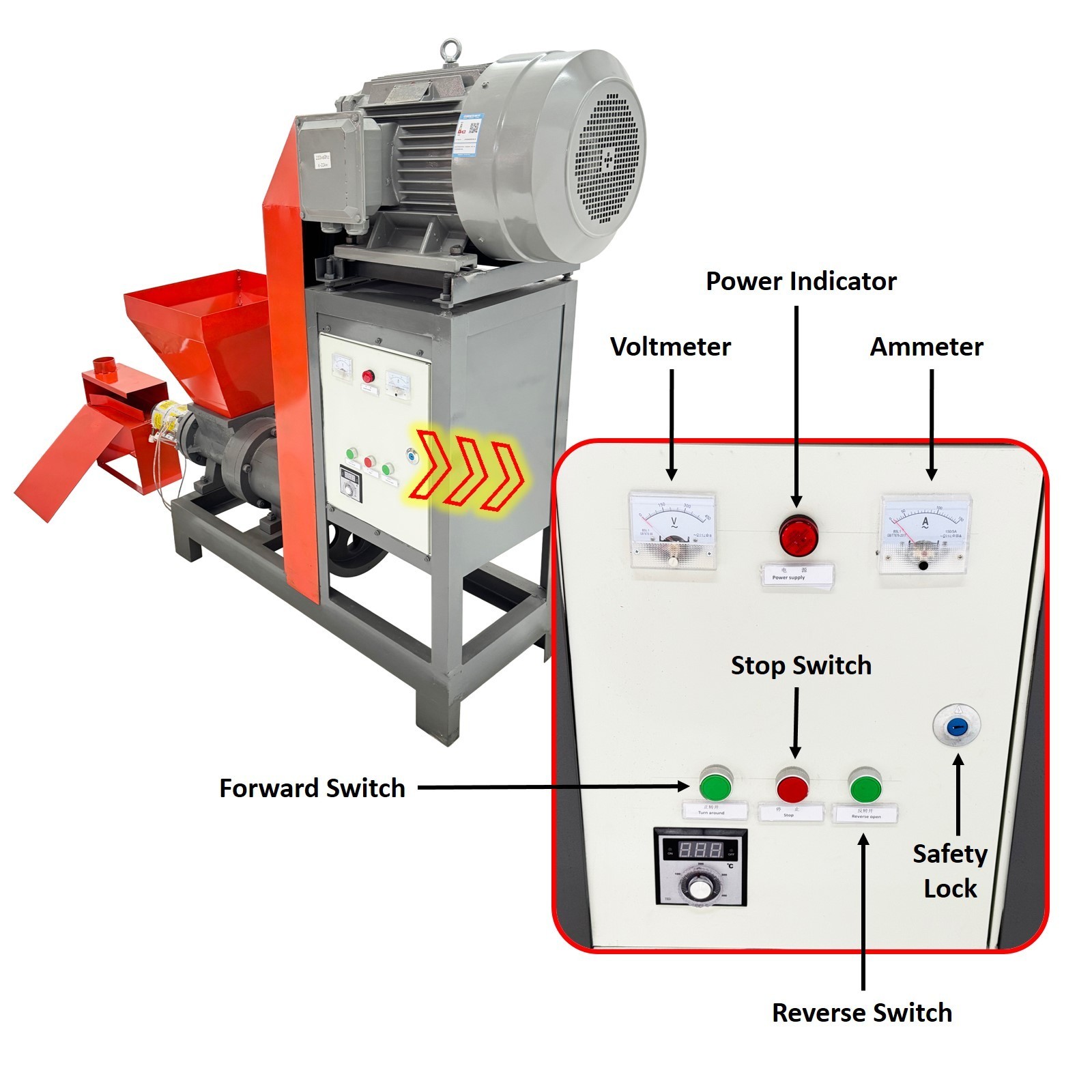 Wood Charcoal Molding Machine (220V 3PH, 27.4kW, 220kg/h, 4400-5000kcal/kg)