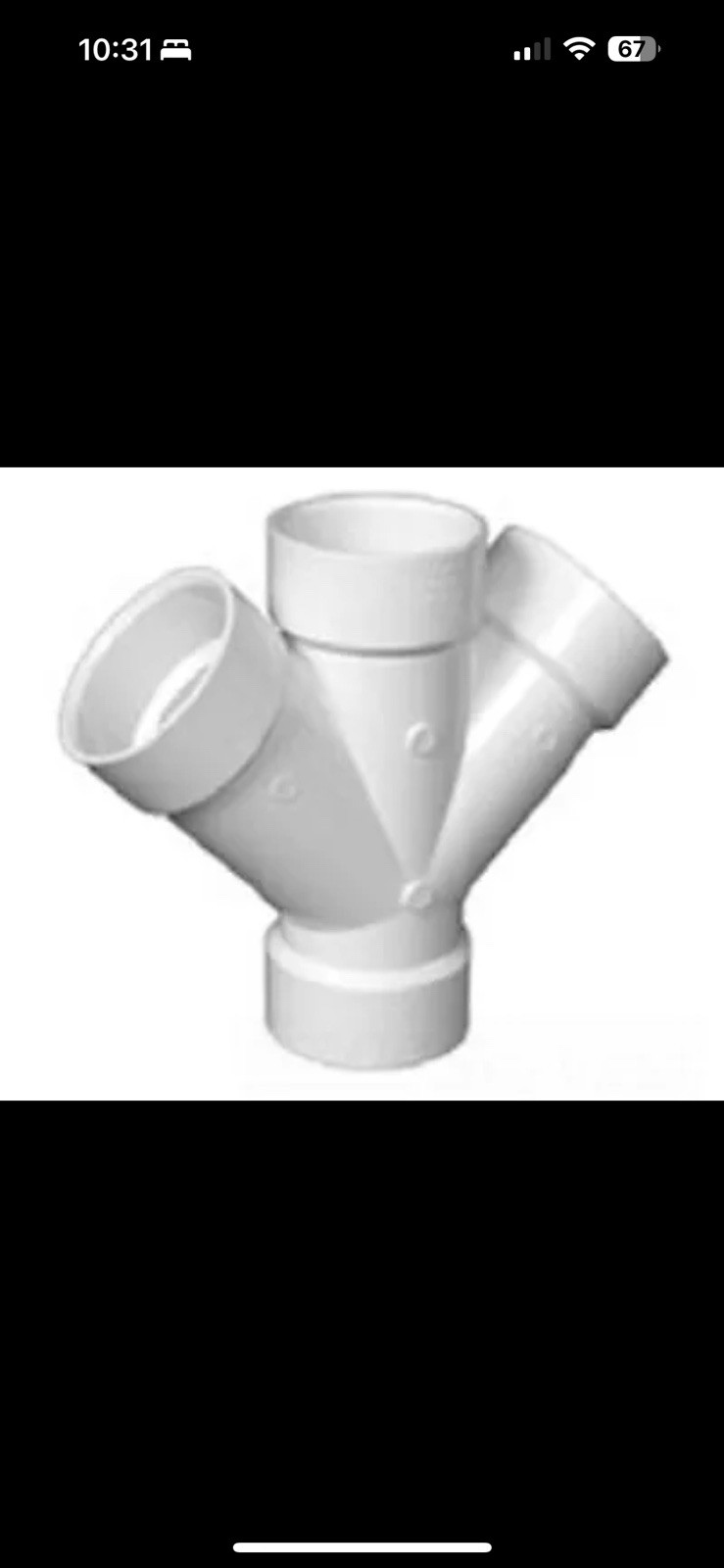 CHARLOTTE PIPE PVC006111000 3 In. Hub SCH40 PVC Double Wye MPN 3x3x3x3