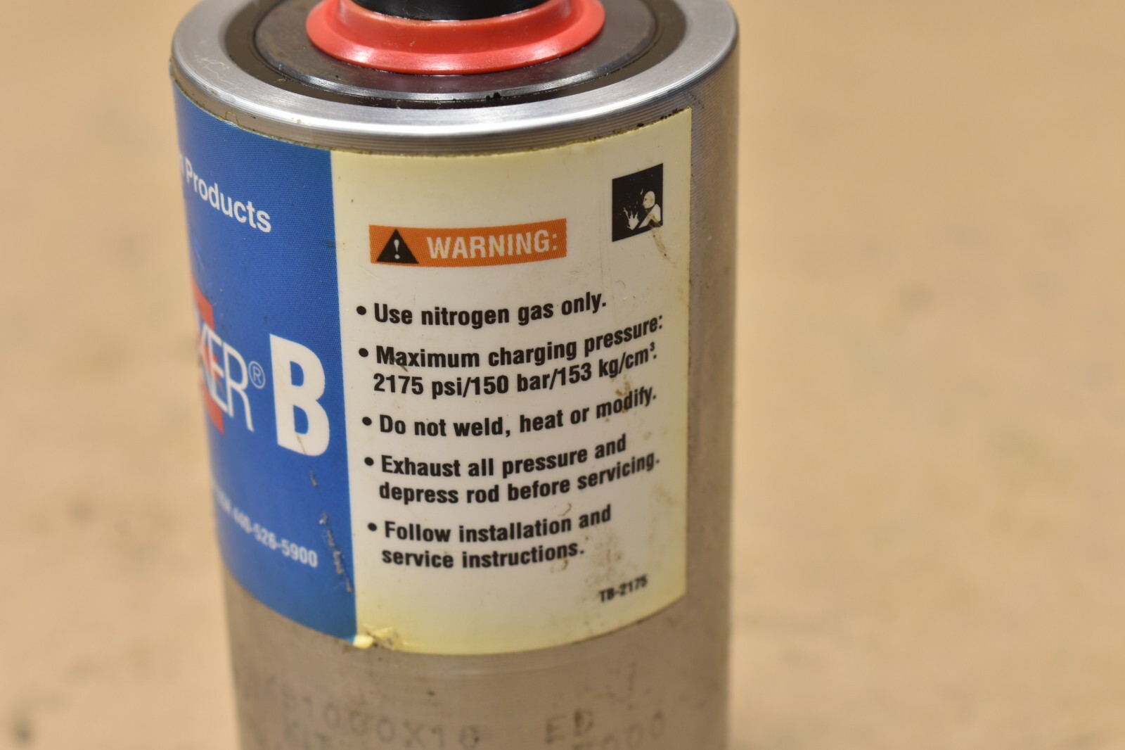 Lot of 2 Hyson Tanker B TNKB1000X16 Nitrogen Gas Spring Max Pressure 2175 PSI