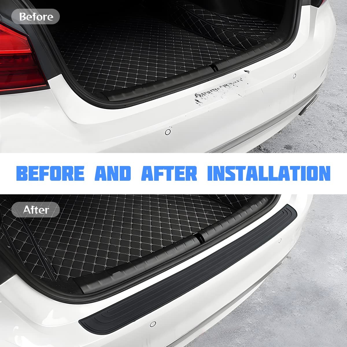 Car Rear Bumper Protector Guard Anti-Scratch Rubber Cover Strip Most Cars SUVs