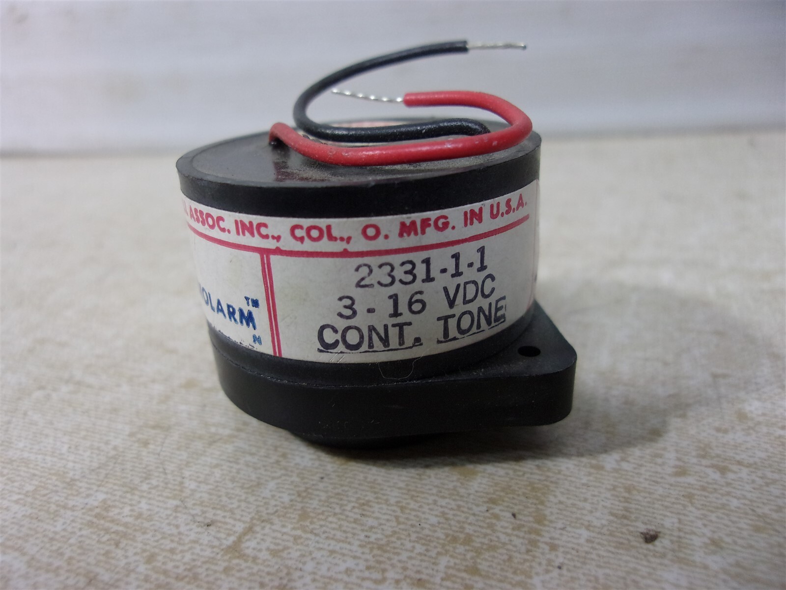 NEW Bell AudioLarm 2331-1-1 3.16 Continuous Ton Alarm Horn *FREE SHIPPING*
