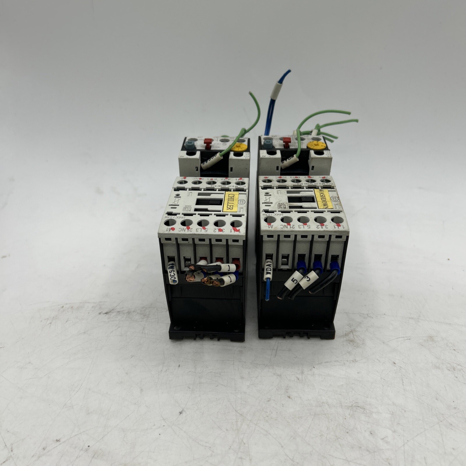 Lot Of 2 Sets Of MOELLER DILMC9 ZB12-10 CONTACTOR RELAY AUX BLOCK ASSEMBLY