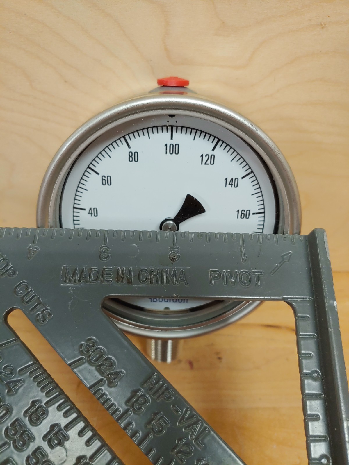 BOURDON MEX5-D60.H23 Pressure Gauge,Silver,0 to 200 psi Range 437U73