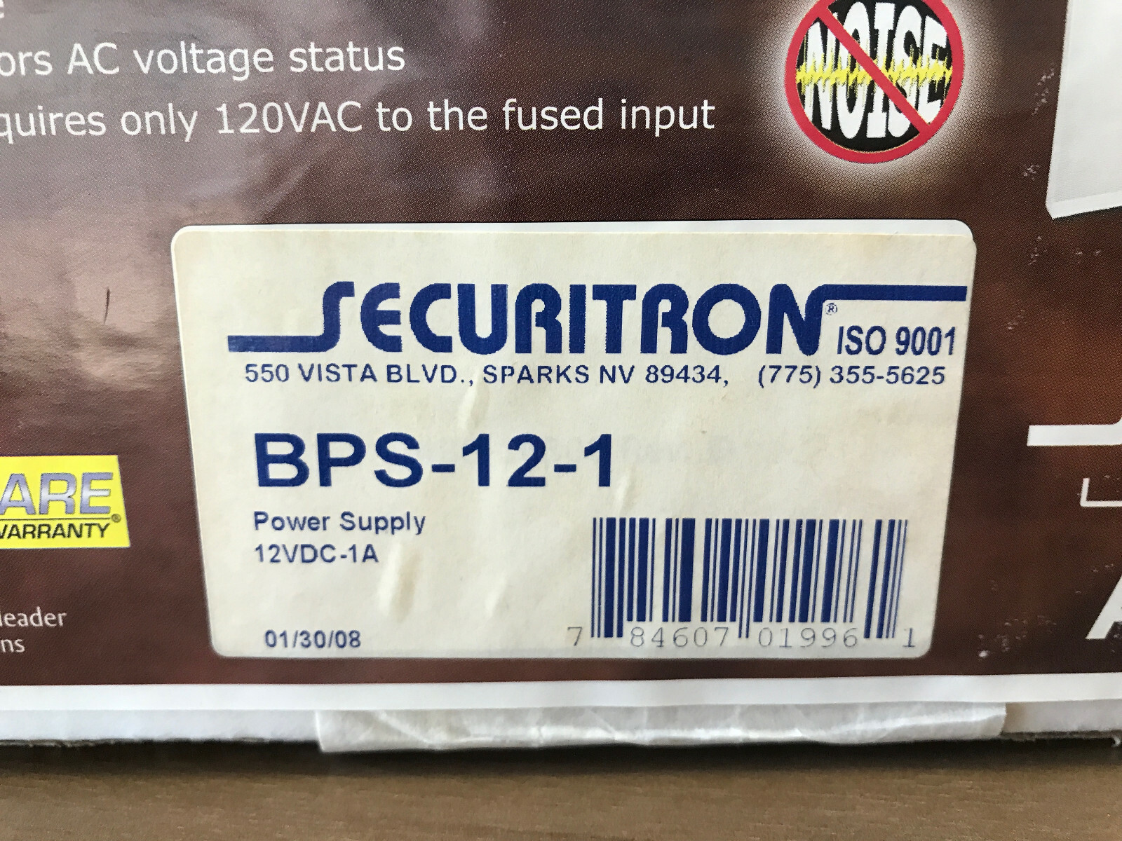 New Securitron BPS-12-1 Power Supply 12VDC -1 Amp