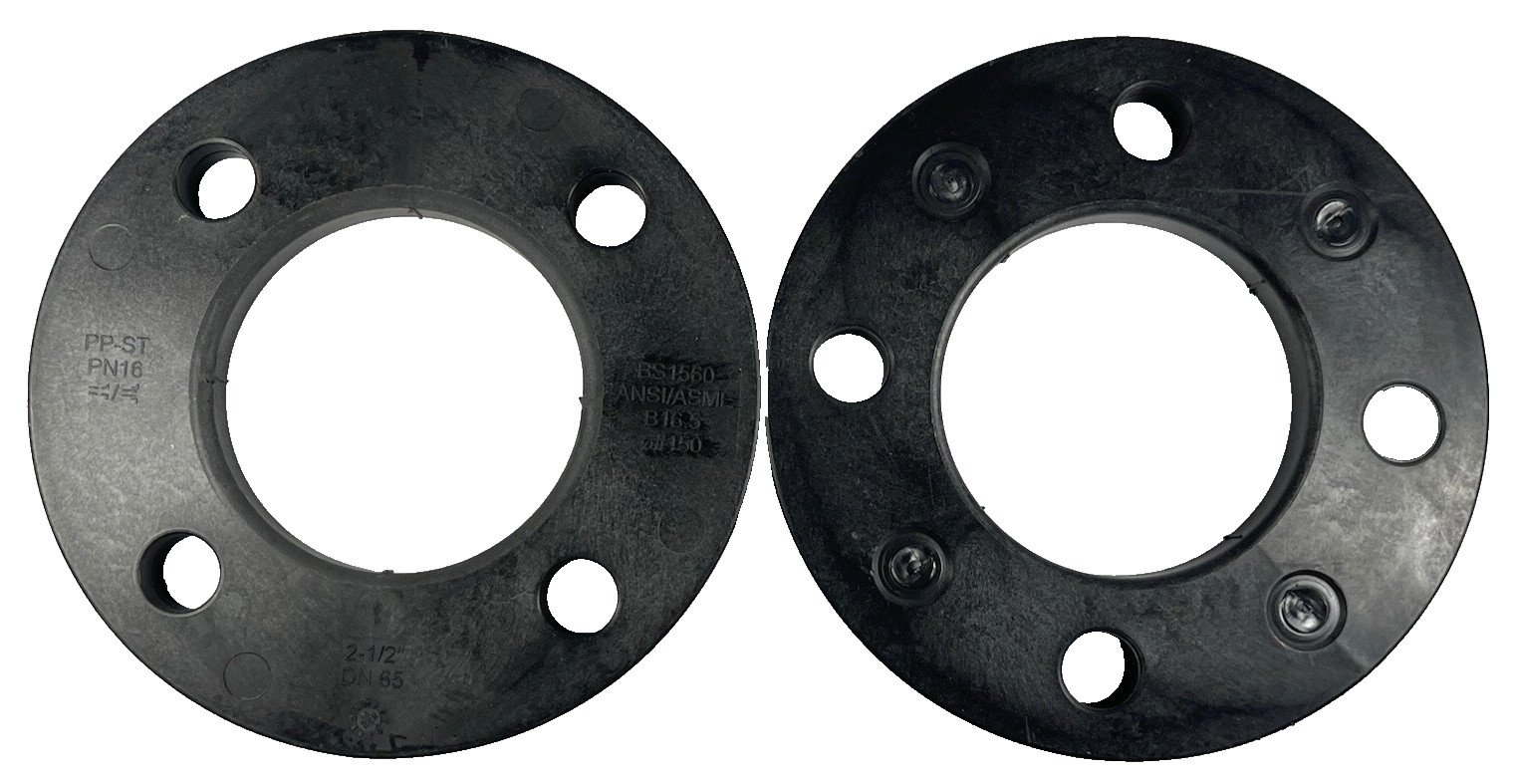 (Qty 2) Georg Fischer GF 2-1/2″ Backing Flanges 727-701-212 PP-STeel Ring 150#