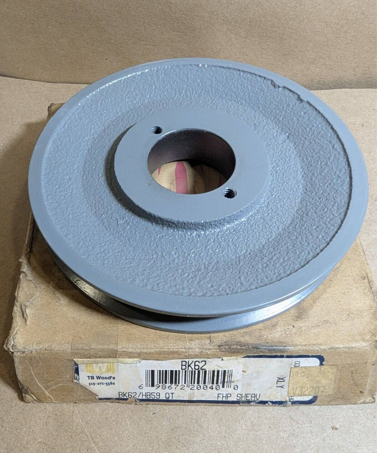 TB Wood’s BK62 FHP QT Bushed Sheave, B-5L-A-4L Belt, 5.95″ OD (New in Box)