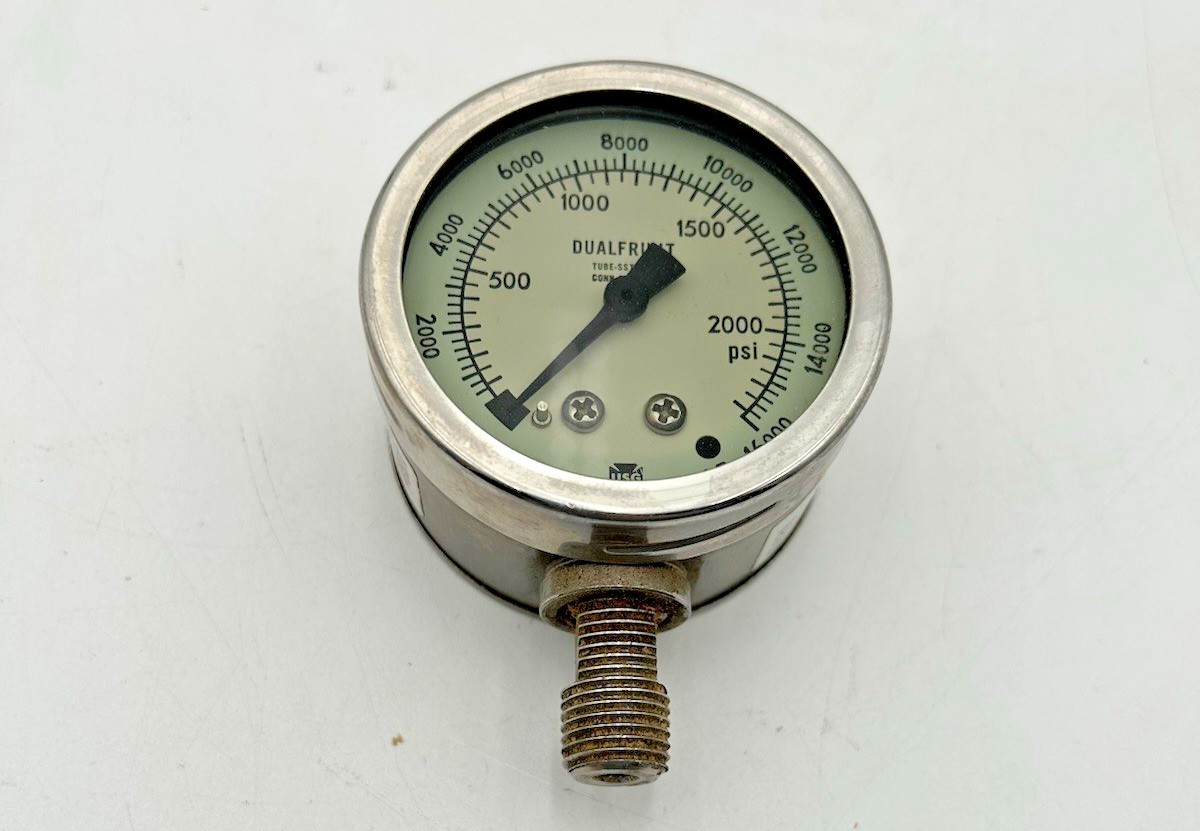 Lot of 3 Ametek Dual Frunt Pressure Gauges 3500/2000/30 PSI