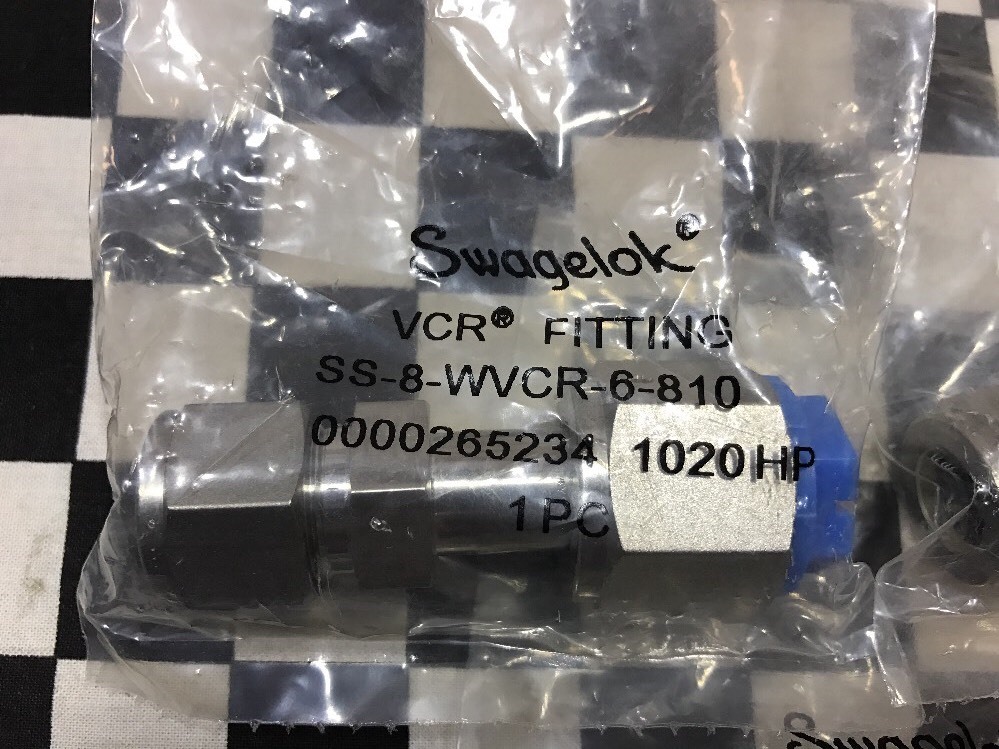 LOT OF 3, SWAGELOK VCR Face 1/2″ FVCR x 1/2″ TUBE, SS-8-WVCR-6-810, #1370V