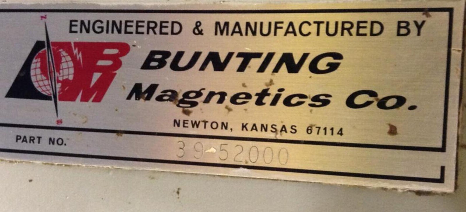 BUNTING Drawer Magnet w/ Shutoff 39-52000 Used #76513