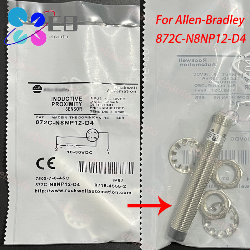 1* Inductive Proximity Sensor 10…30VDC 200mA For Allen-Bradley 872C-N8NP12-D4
