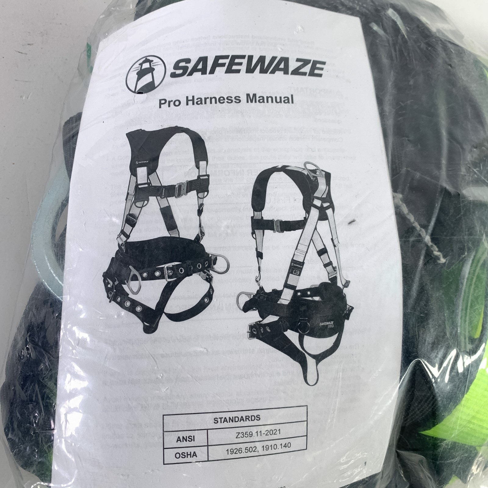 Safewaze FS281-L/XL PRO Full Body Harness 3D MB Chest Legs